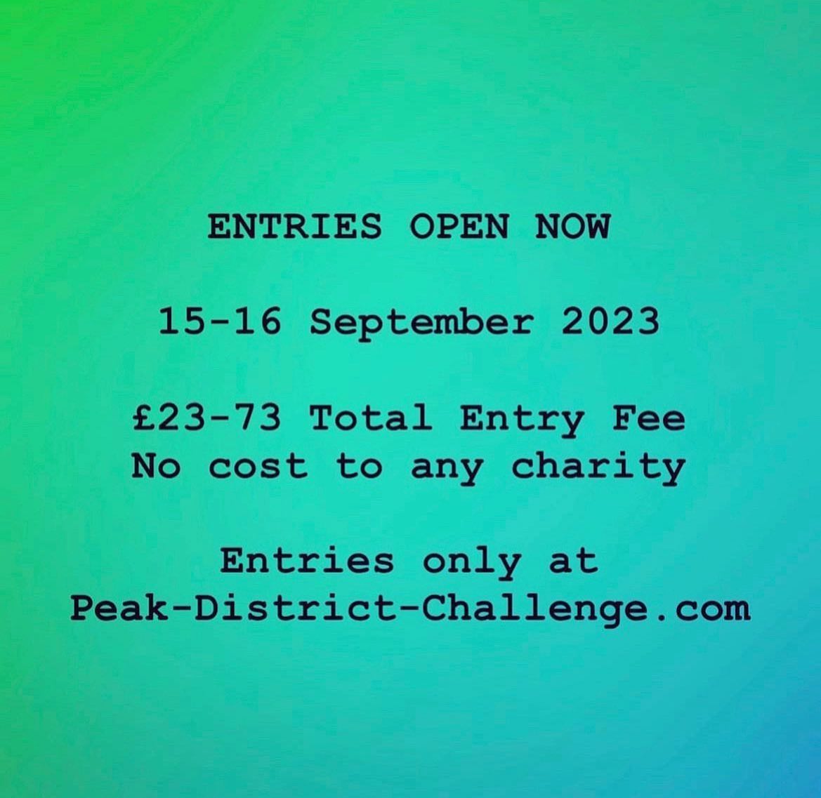 Peak-District-Challenge.com registrations are open with total entry fees from just £23!

Beat you...