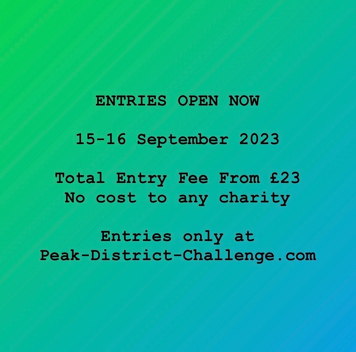 Peak-District-Challenge.com registrations are open with total entry fees from just £23!

Beat you...