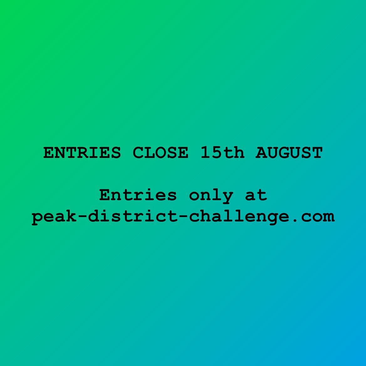 Peak District Challenge entries close on 15 August. Sign up now to take part in distances from 10...